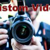 photographer holding a camera, text says Custom video
