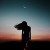 silhouette of pretty woman