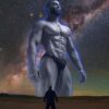 Gigantic masculine man, exaggerated