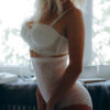 Woman in white lingerie